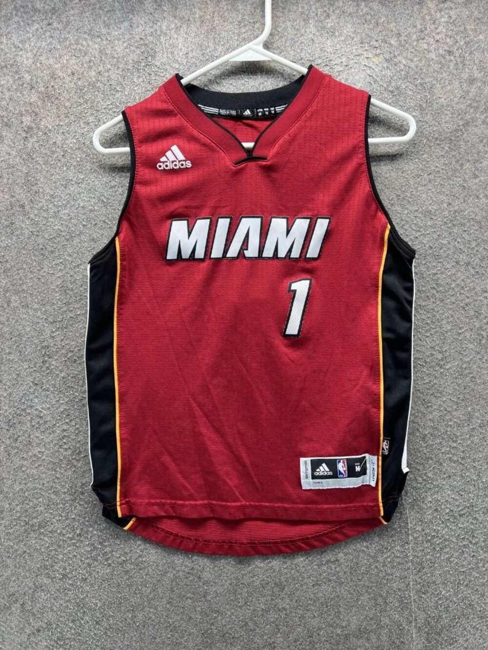Chris Bosh Miami Heat Jersey Boys Medium Red NBA Basketball Adidas Sleeveless 1